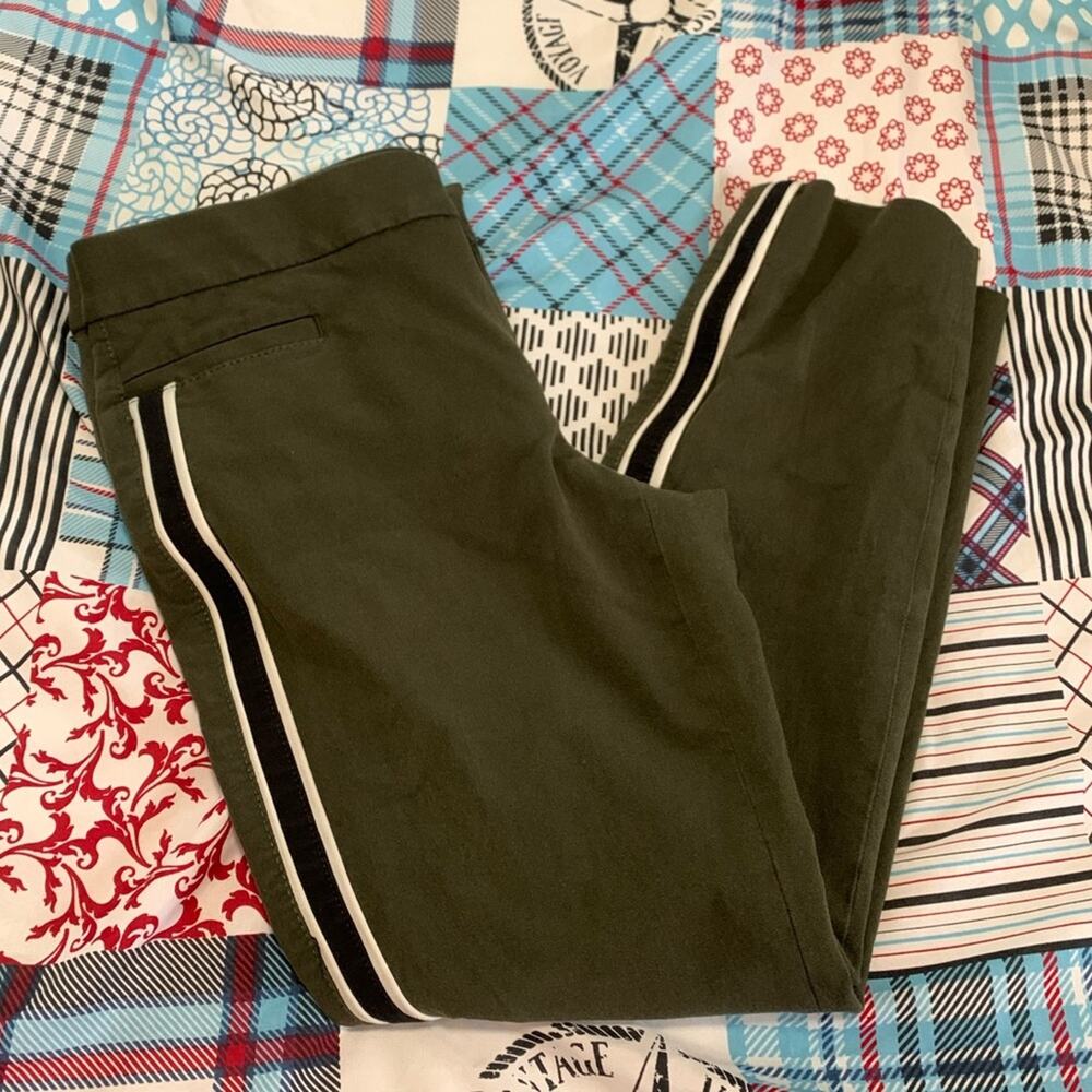 Banana Republic Sloan dark green striped pants